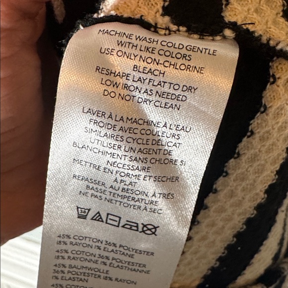 Anthropologie Maeve Structured Knit Vest black white XS - Picture 6 of 7